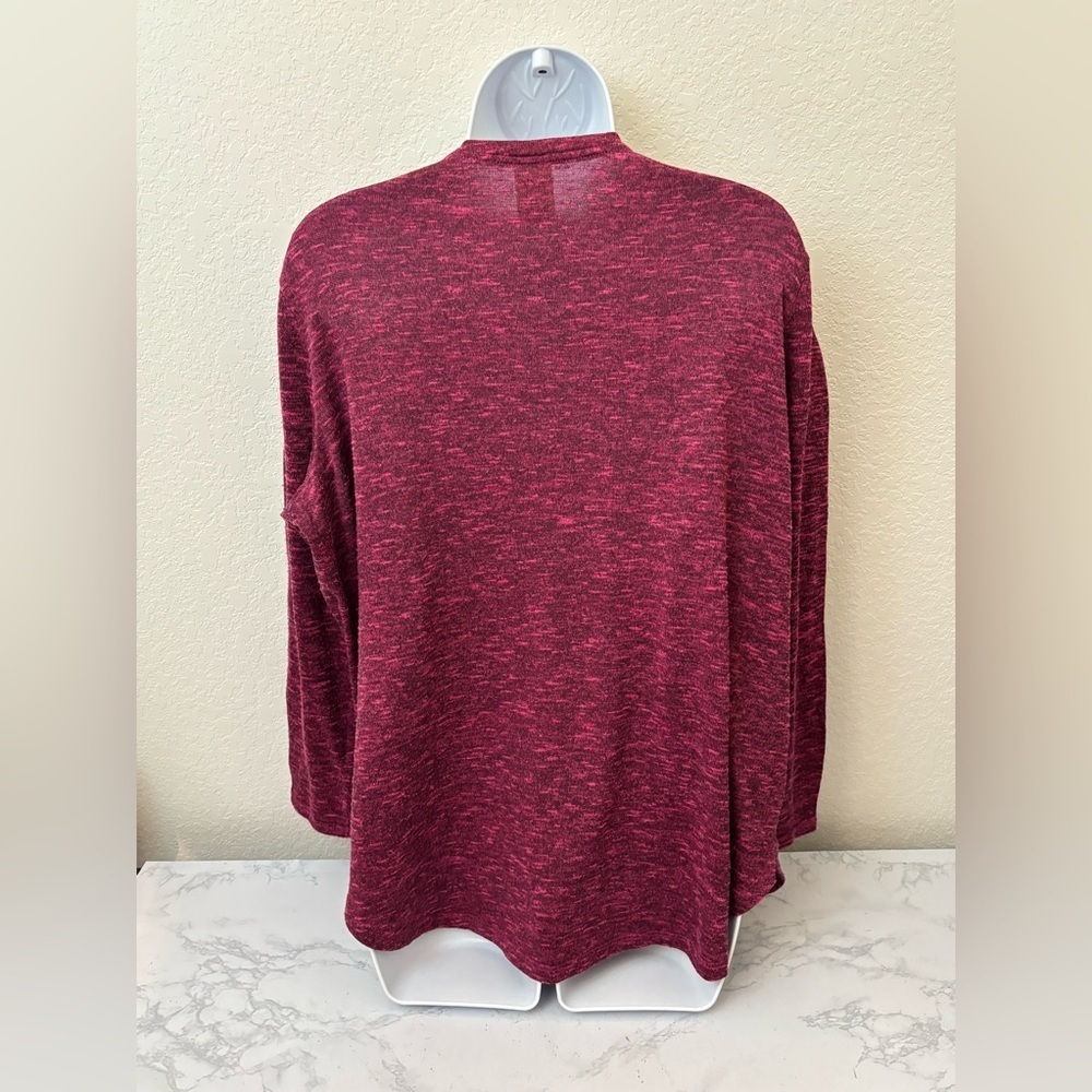 Faded Glory Plus Sz Purple V-Neck Long Sleeve Sweater Womens 1X Soft Heather​​ - Picture 3 of 4